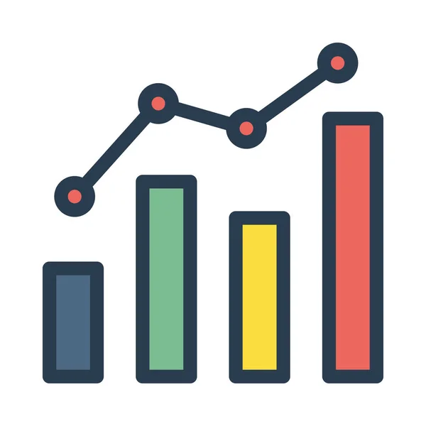 Gráfico Crescimento Colorido Isolado Fundo Branco —  Vetores de Stock