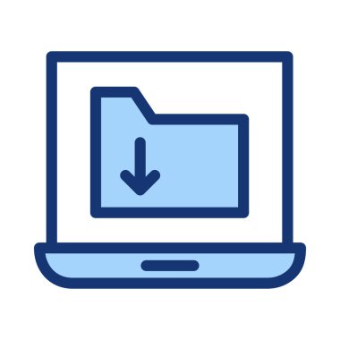 Mavi tablet cihaz download işareti ile