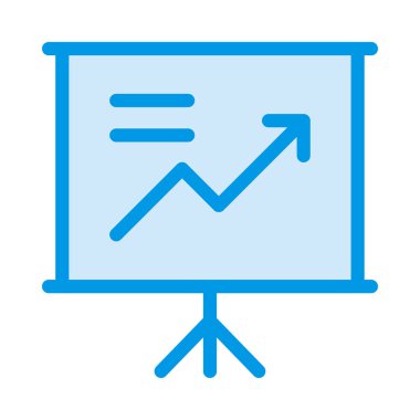 Beyaz arka plan üzerinde izole büyüyen ok simgesi olan tanıtım kurulu
