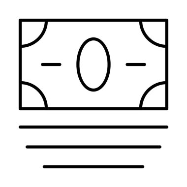 Beyaz arka plan üzerinde izole sıfır işareti ile anahat banknot