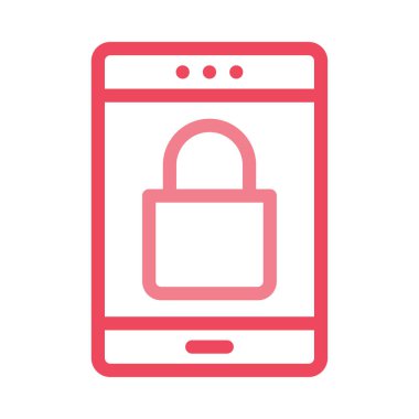 kürek Lock beyaz zemin üzerine kırmızı Smartphone