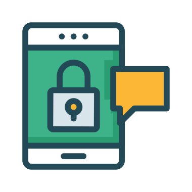 Yeşil ekran ve sarı iletisi kürek kilidi ile Smartphone