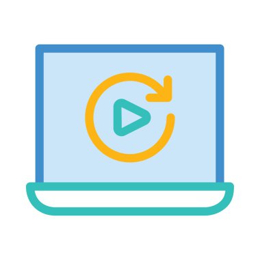 Video oynatıcı ikon vektör illüstrasyonu 