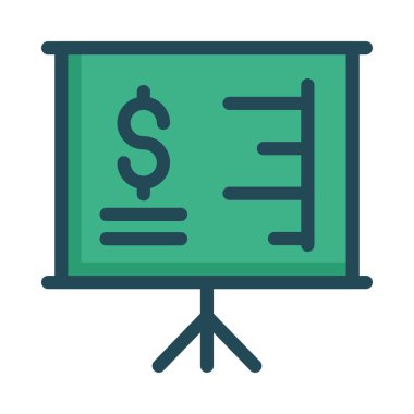 Yeşil tanıtım kurulu beyaz arka plan üzerinde izole dolar simgesiyle