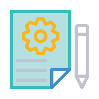 Kağıt ve kalem simge vektör çizim 