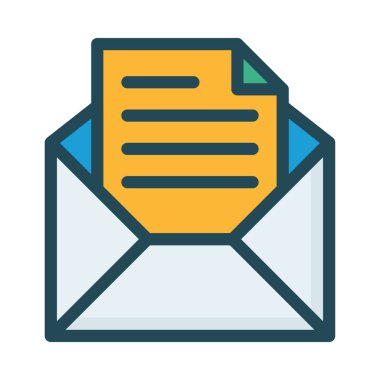 Beyaz arka plan üzerinde izole sarı belge ile gri ve mavi zarf