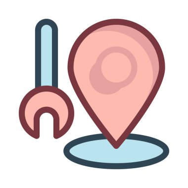 İngiliz anahtarı anahtar beyaz arka plan üzerinde izole konum simgesiyle