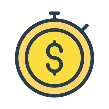 Dolar işareti olan sarı kronometre 