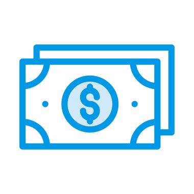 Beyaz arka plan üzerinde izole mavi doları banknot