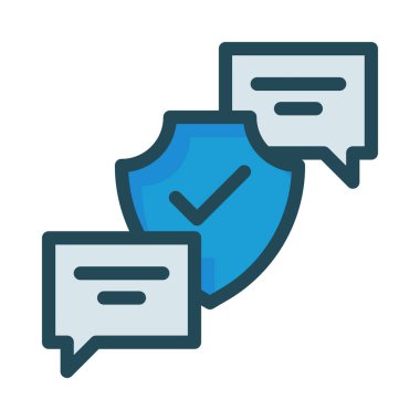 İzole üzerinde beyaz arka plan mavi koruma ile gri iletileri kalkan