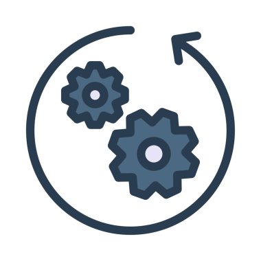 Gears yenileme ok ile bej gölge beyaz zemin üzerine işaret