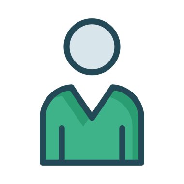 Beyaz arka plan üzerinde izole gri ve yeşil kişi simgesi