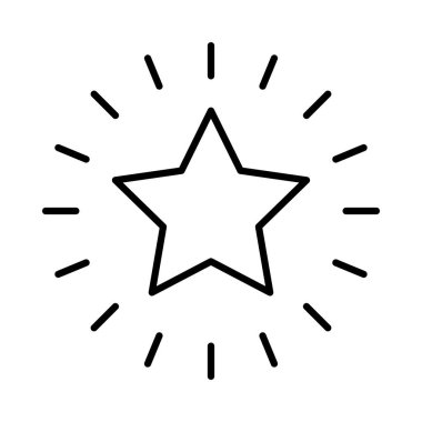 Beyaz arka plan üzerinde izole parlayan yıldız sembolü