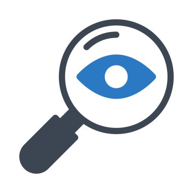 Beyaz arka plan üzerinde izole mavi insan gözü olan gri Büyüteç