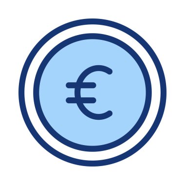 Beyaz arka plan üzerinde izole mavi euro para