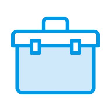 Beyaz arka plan üzerinde izole mavi ve beyaz iş çanta