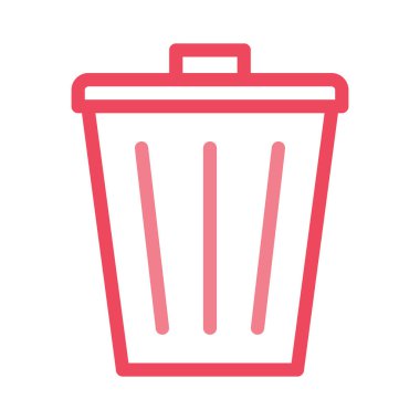 beyaz zemin üzerinde izole kırmızı çöp kovası