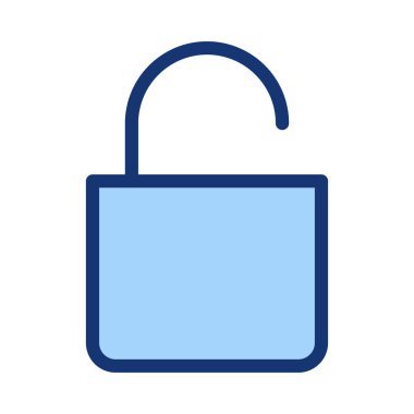 Beyaz arka plan üzerinde izole mavi açılan kürek kilidi