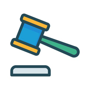 Beyaz arka plan üzerinde izole renkli yargıç çekiç