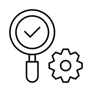 Başarı sembolü ve dişli olan Büyüteç 