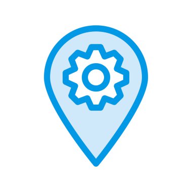 Beyaz arka plan üzerinde izole mavi konumu harita işareti