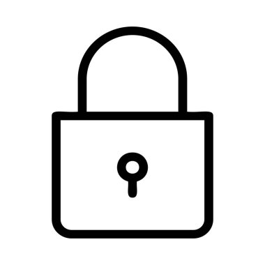 Beyaz arkaplanda kilit simgesi izole edildi