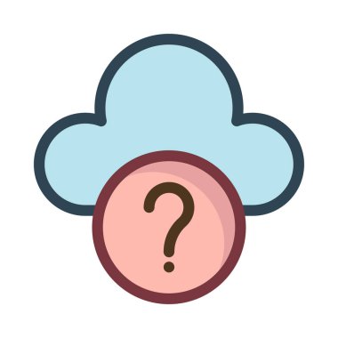 Beyaz arka plan üzerinde izole soru ile bulut