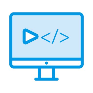 Bleu bilgisayar monitörü oklarla tag ekranda