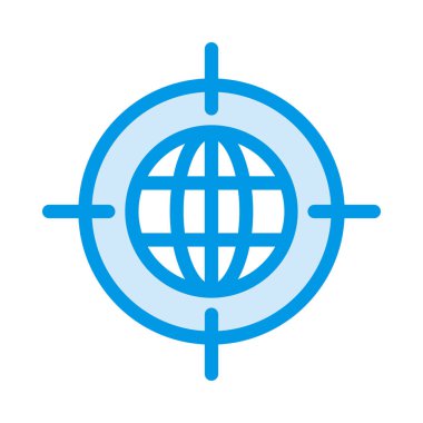 Beyaz arka plan üzerinde izole dünya küre ile hedef