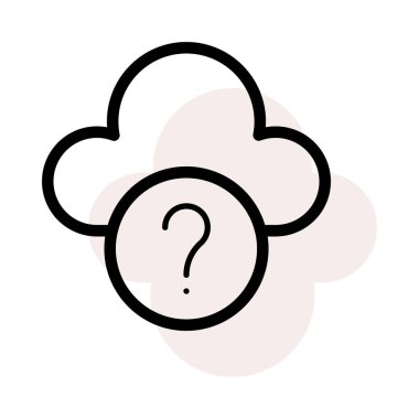 Anahat bulut beyaz arka plan bej gölge ile soru sembolü ile