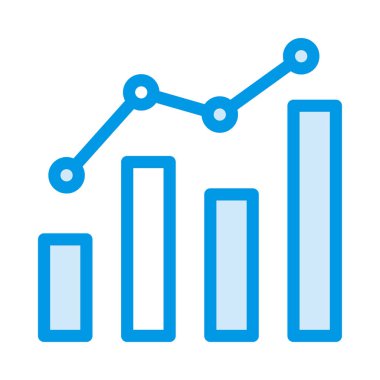 beyaz zemin üzerine mavi büyüme grafiği 