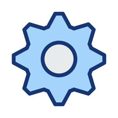 Beyaz arka plan üzerinde izole mavi dişli