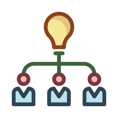 Bir grup insan üzerinde beyaz arka plan izole sarı lamba ampul bağlanma