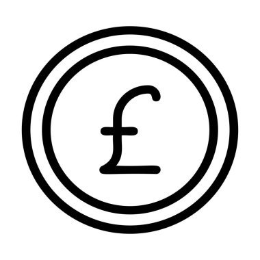 Beyaz arka plan üzerinde izole sterlin para simgesi