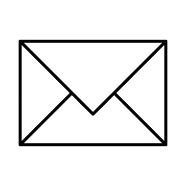 Beyaz arka plan üzerinde izole basit anahat zarf