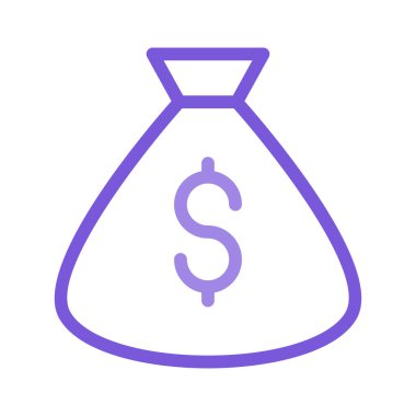 Para Torbası simgesi beyaz arkaplanda izole edildi