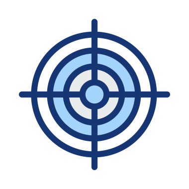 Beyaz arka plan üzerinde izole mavi ve beyaz hedef