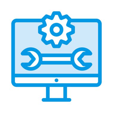 Bilgisayar monitörü ile dişli ve anahtarı anahtar
