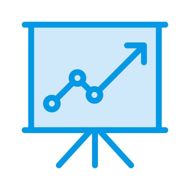 Beyaz arka plan üzerinde izole ok büyüyen ile sunum kurulu