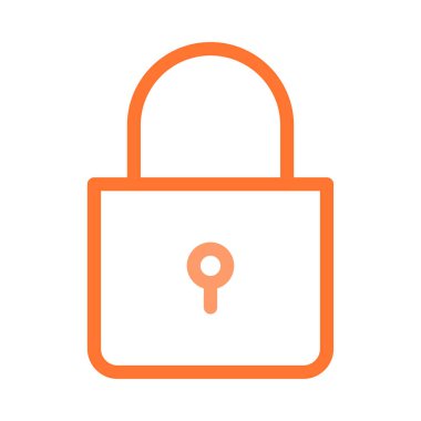 Beyaz arka plan üzerinde izole turuncu kürek kilidi