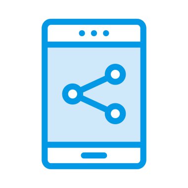 Boş ekran beyaz arka plan üzerinde izole mavi smartphone