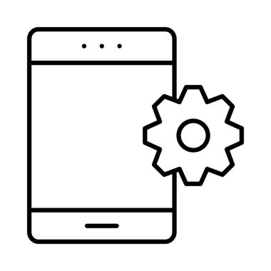 Tablet cihaz ve beyaz arka plan üzerinde dişli