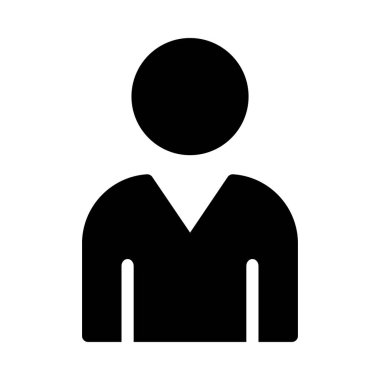 Beyaz arka plan üzerinde izole siyah kişi simgesi