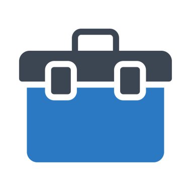 Beyaz arka plan üzerinde izole mavi ve siyah iş çanta