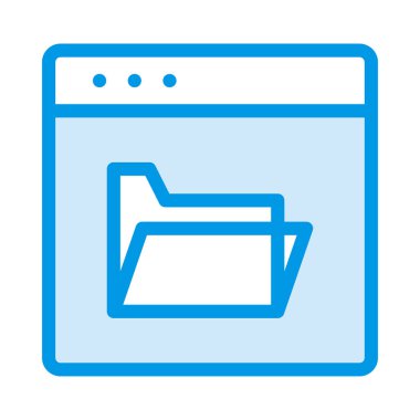 Mavi tablet cihaz ekranında paylaşılan klasörle