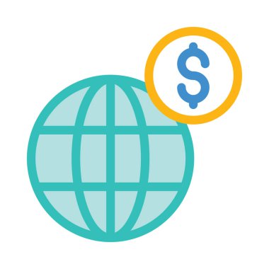  Dolar simgesi vektör illüstrasyonu 