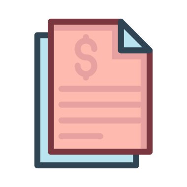 Pembe ve mavi belgeleri beyaz arka plan üzerinde izole dolar simgesiyle