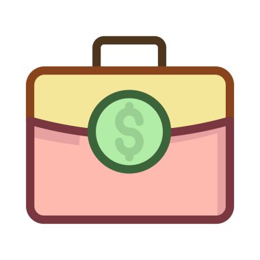 Beyaz arka plan üzerinde izole Doları para iş çanta