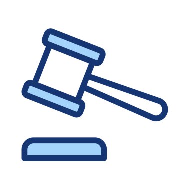 Mavi ve beyaz judje çekiç izole üzerinde beyaz arka plan