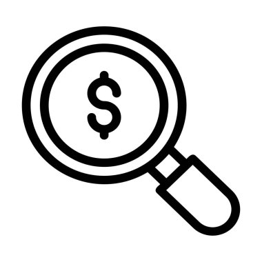 Beyaz arka plan üzerinde izole büyüteç cam dolar işareti